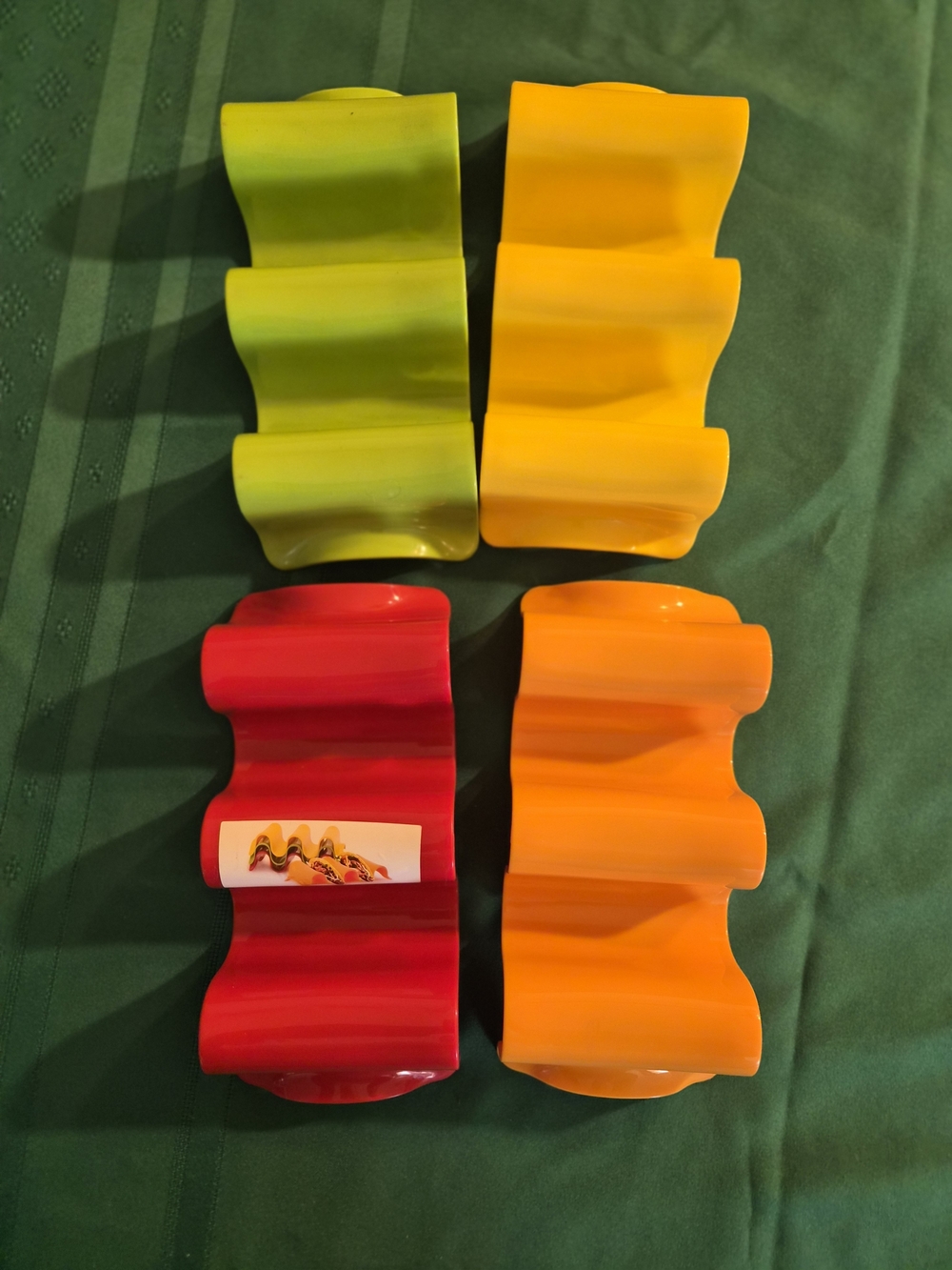 Party Wave Snack Holders - Red, Orange & Lime (Set of 4)